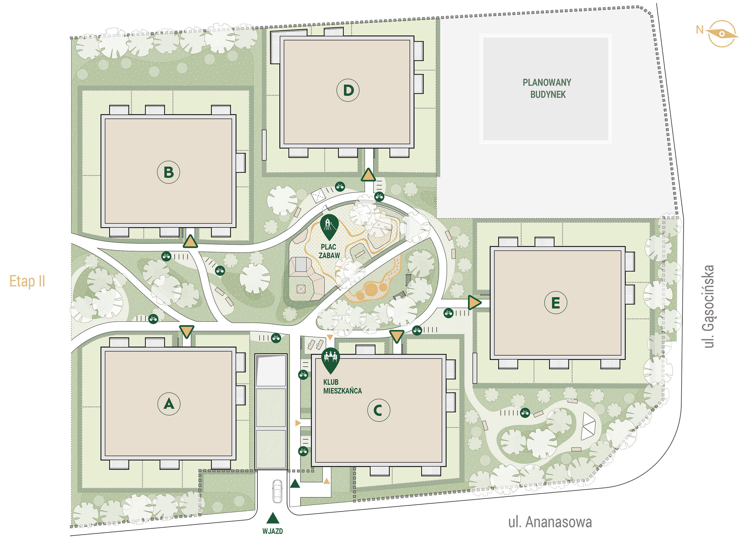 Plan zagospodarowania terenu inwestycji Ananasowa, Mokotów