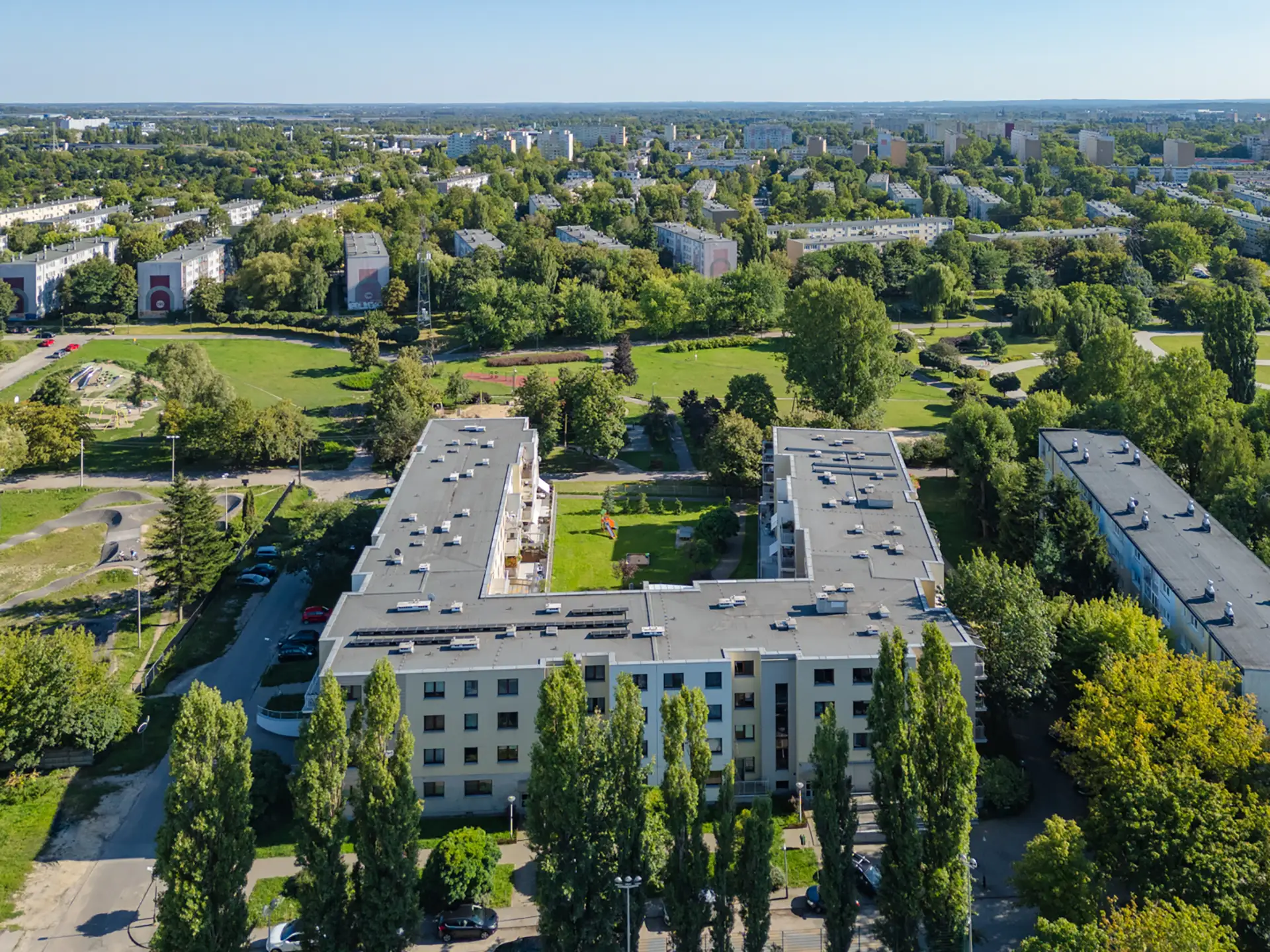 Zdjęcie z lotu ptaka inwestycji Podolski Park