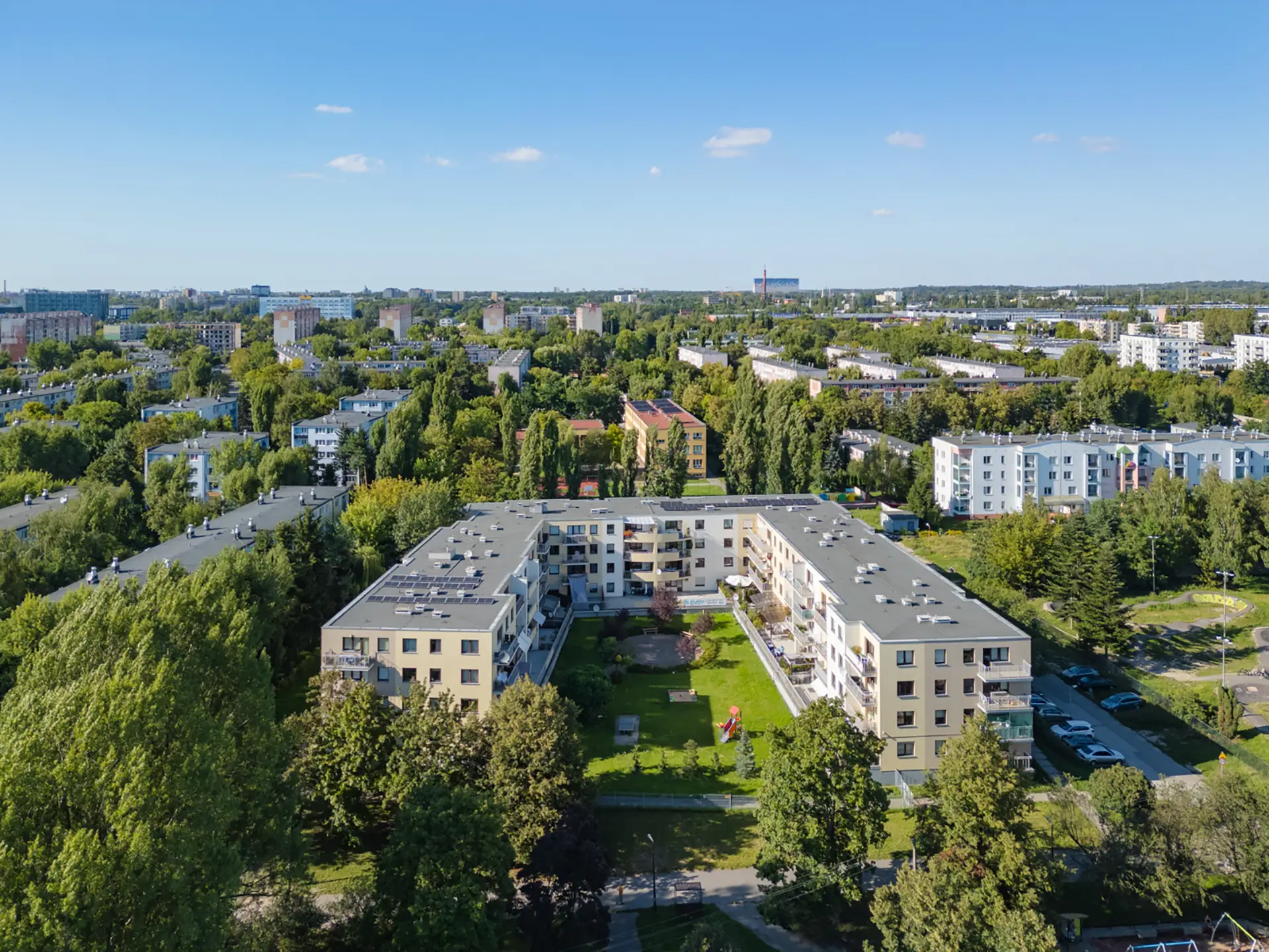 Zdjęcie z lotu ptaka inwestycji Podolski Park